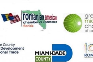 Romanian chamber miami logos of the Romanian-American Chamber of commerce and other partners