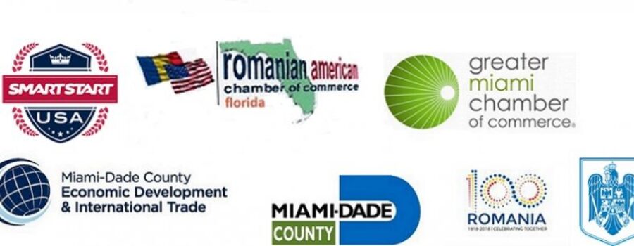 Romanian chamber miami logos of the Romanian-American Chamber of commerce and other partners