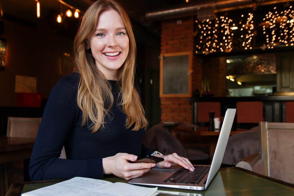 Happy business woman