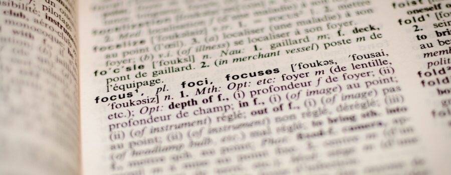 Focus keyword on dictionary