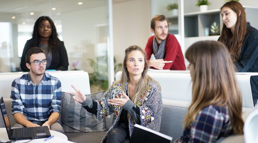 Coworkers meeting