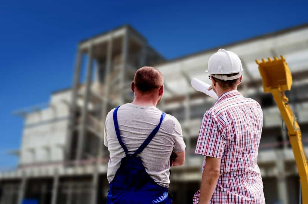 Workers at construction site