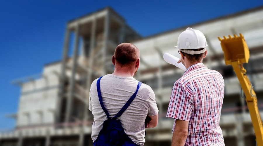 Workers at construction site