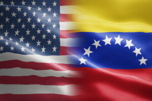 Flag of USA and Venezuela