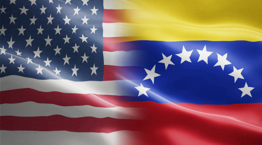 Flag of USA and Venezuela