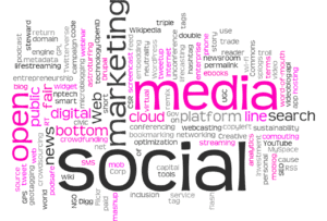 Pink and black word cloud