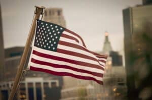 US Flag in the wind